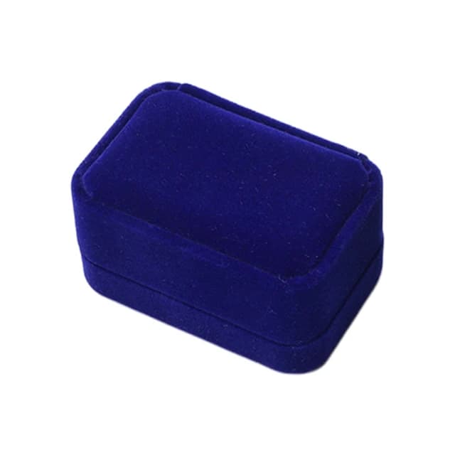 Edle Doppel-Ringbox aus Samt – Blau