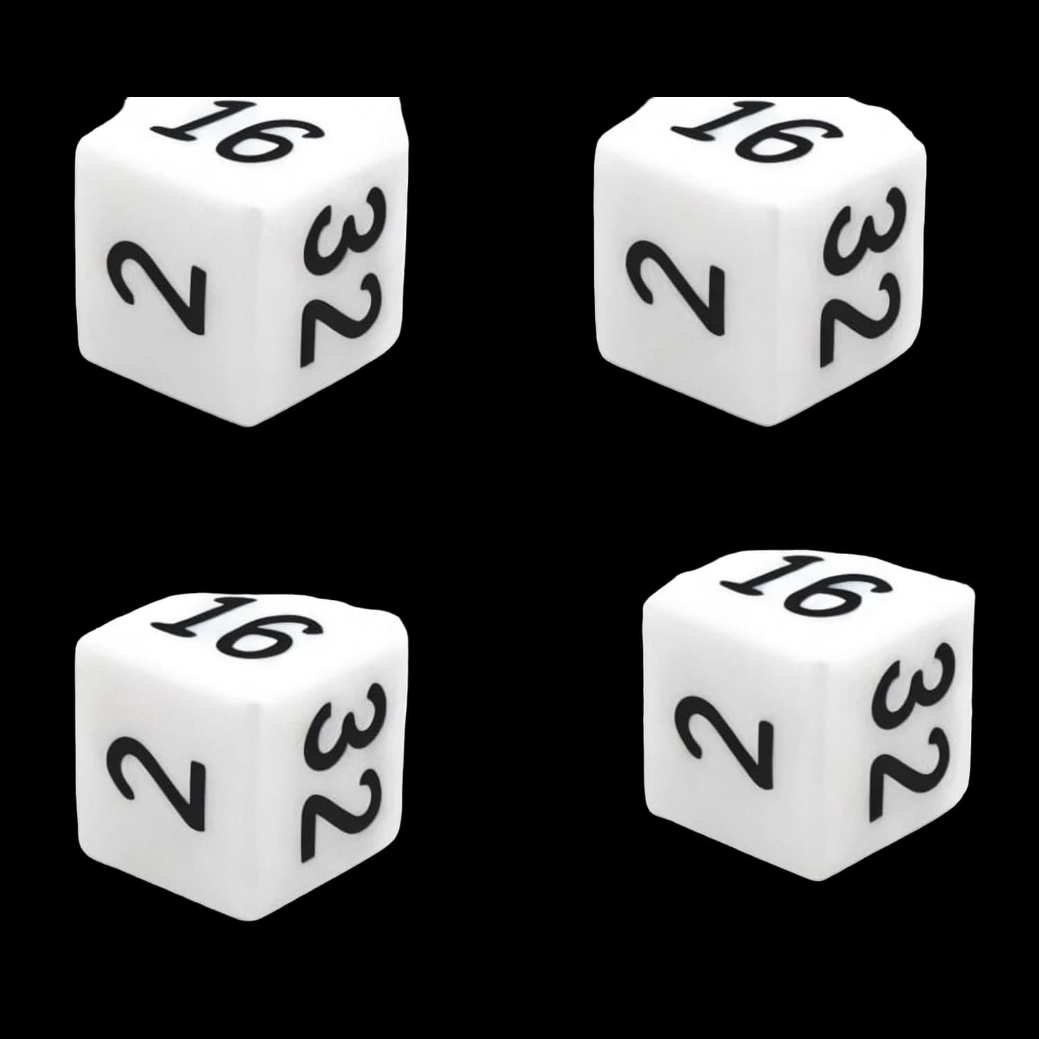 Dadi del raddoppio per backgammon, set da 4, bianchi o avorio