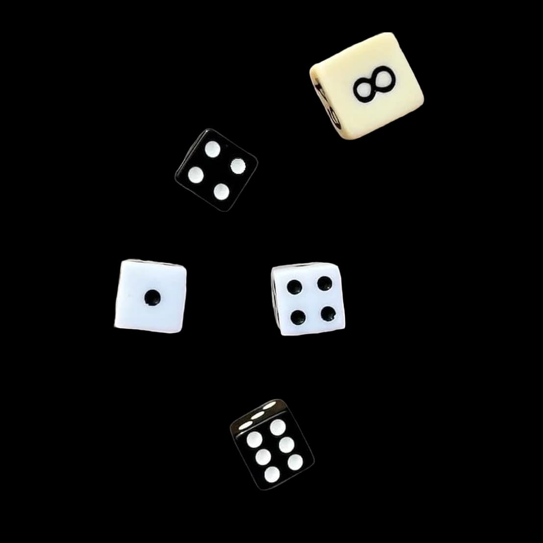 Set di dadi per backgammon con dado del raddoppio, bicchiere opzionale – Vista 3